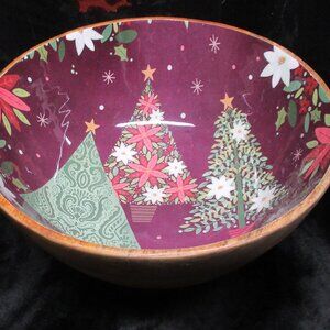 Decorative Wooden Christmas Tree Bowl
